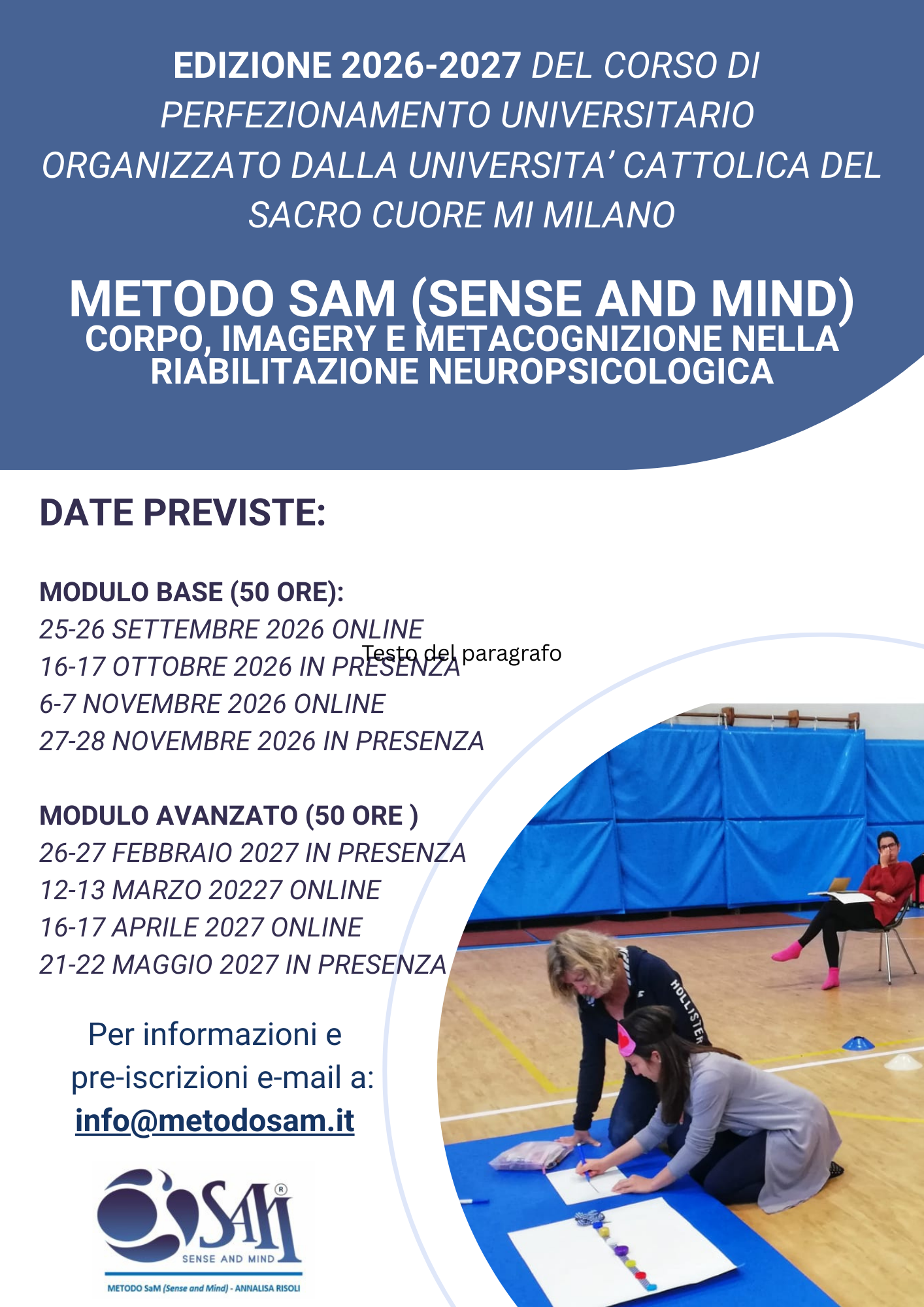 Locandina Corso U.C. 2026-2027